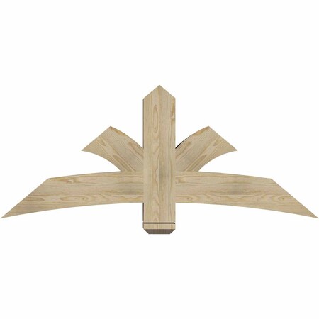 Ekena Millwork Davenport Rough Sawn Timber Gable Bracket, Douglas Fir, 60"W x 25"H x 6"D x 6"F, 10/12 Pitch GBW060X25X0606DAV00RDF